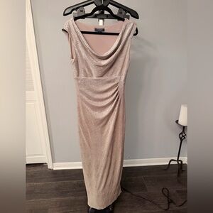 Ralph Lauren Shimmering Gold Long Wedding Guest Dress, Mother of Bride, Groom